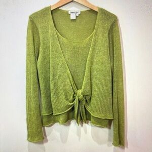 Green Women's Cardigan Sweater